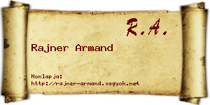 Rajner Armand névjegykártya